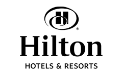 Luxcambra customer logo with name Hilton hotels