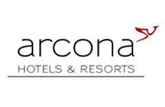 Logotipo del cliente de Luxcambra con nombre arcona Hotels